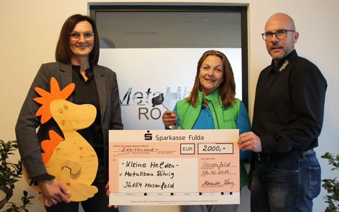 Verzehrerlöse für Kleine Helden aufgerundet: Wir spenden 2.000 €